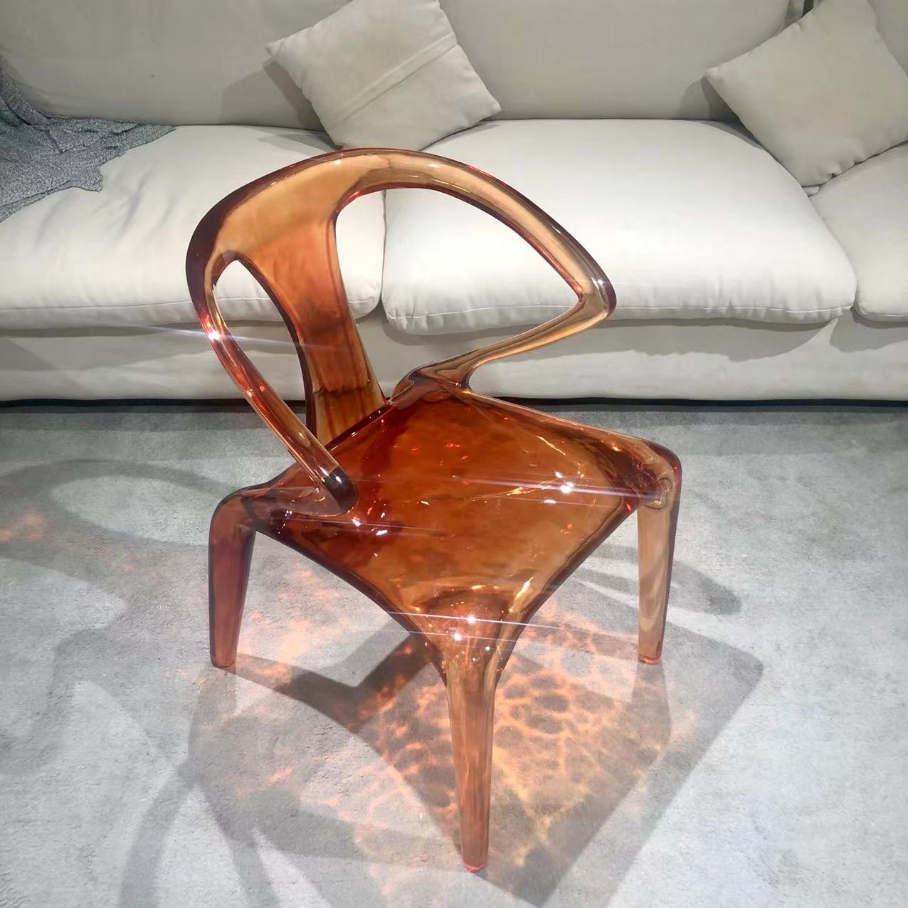 kazanahome-epoxy-resin-orange-Acrylic-chair-2