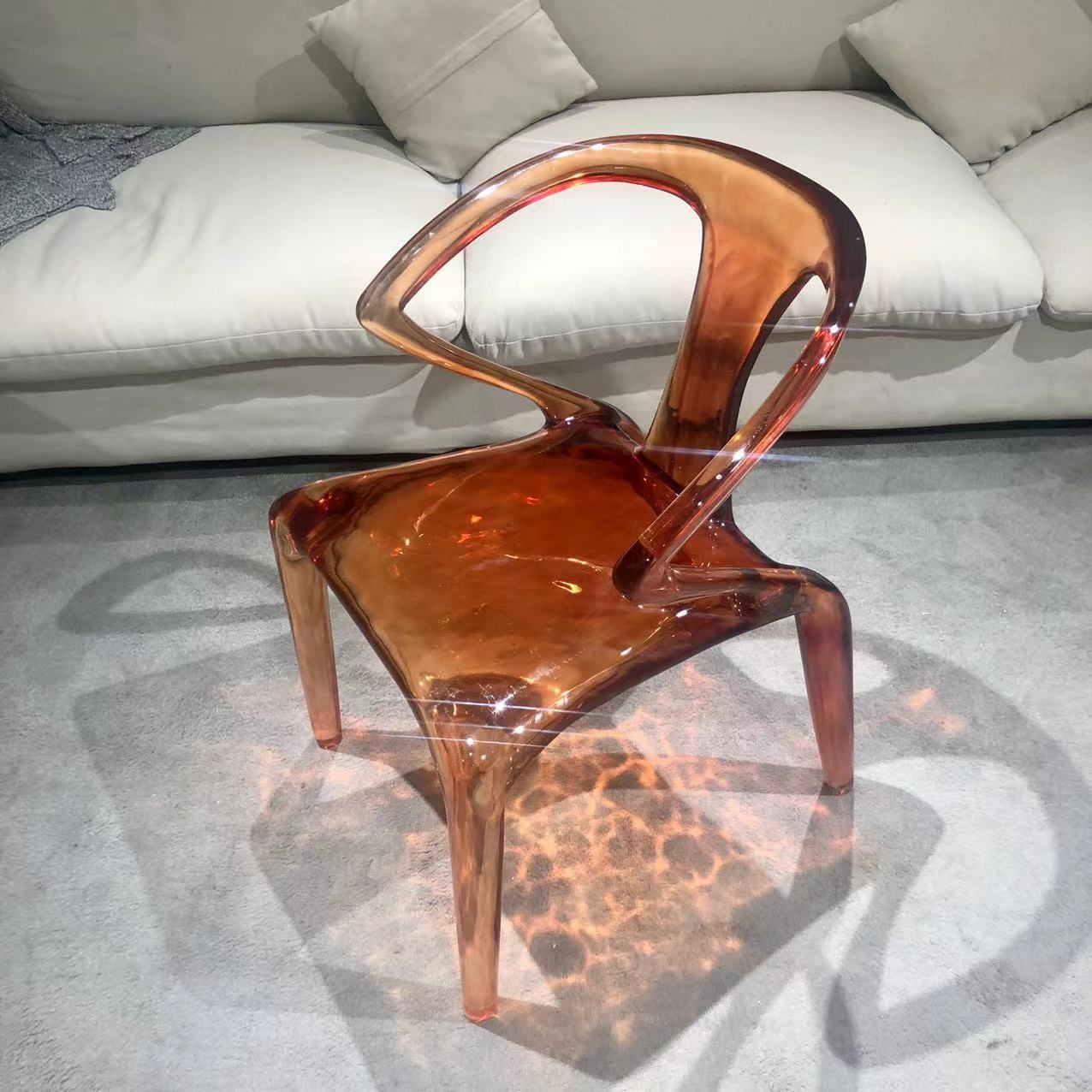 kazanahome-epoxy-resin-orange-Acrylic-chair-3