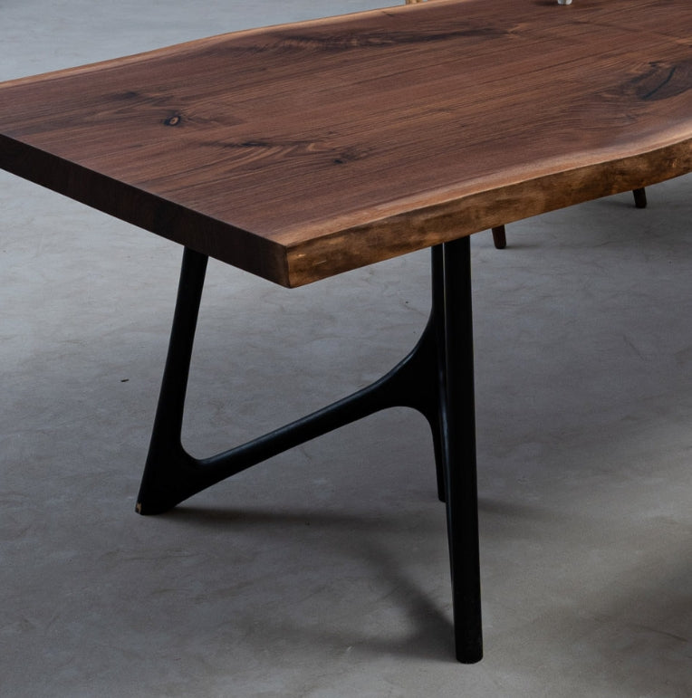 Black Walnut wood Matched Live Edge Dining Table kazanahome 