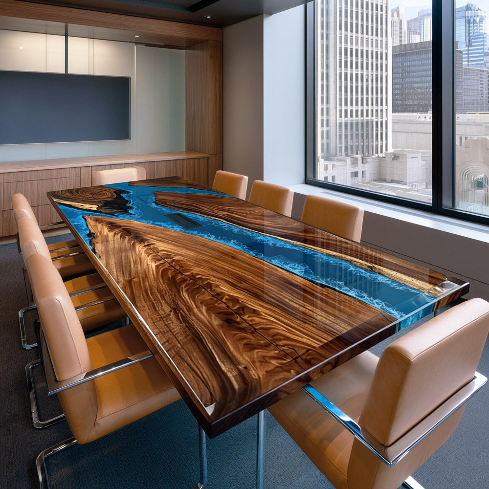 luxury-epoxy-table-black-walnut-wood-chicago-showroom